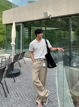 ジェイクスリケットハチハーフジップアップショートスリーブニット