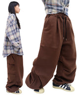 ワイドフリース裏地付きカーペンターパンツ