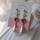 Heart Jewel Princess Earring - Rosepink