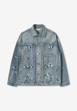 Painting Denim Crop Jacket