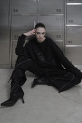 [MADE / unisex ] レザーロゴパッチスウェットシャツ