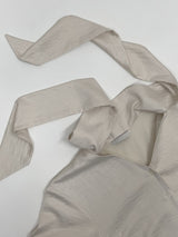Satin Tie V-Neck Blouse