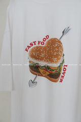 Hamburger Kitch Boxy Oversized Fit Short Sleeve T-shirt