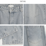REVERSE BAND CUT WIDE DENIM PANTS