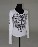 クロムクロスVネック長袖Tシャツ