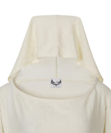GRAPHIC OFF SHOULDER KNIT HOODED_IVORY