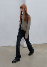 WASHED RIVET DENIM PANTS