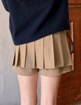 FN Layered Wrap Pleated Skirt Pants (3color)