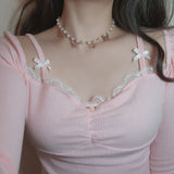 バタフライワルツチョーカーネックレス - Rosegold Color
