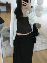 Slash linen round cardigan (4 colors)