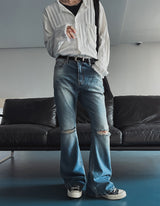 Cora Damage Bootcut Denim Pants
