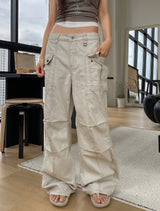 Coase Washing Cut Parachute Pants