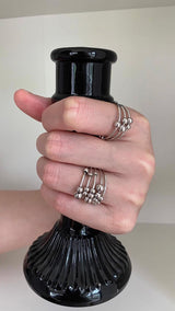 Silver ball bangle ring 2SET