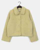 Venett Round Button Fur Short Jacket Coat
