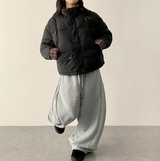 Daring checkered lining point short padded coat