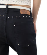 Iva Studded Low-Rise Bootcut Jeans