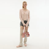 Suede Buckle Strap Tote Shoulder Bag _ Pink
