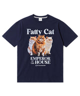 OC ファッティキャットTシャツ（ネイビー）