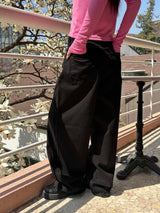 Loose fit wide cotton pants(3color)