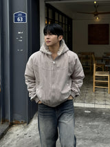 Hairy hooded bomber jacket