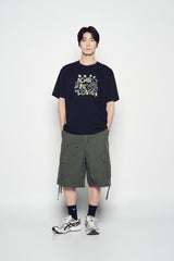 25SS ユニバースドローイングショートスリーブTシャツ ブラック