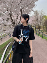 Love NY printing half sleeve 2C