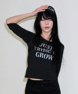 フラワークロス スリムTシャツ - ブラック