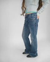 STITCH BOOTCUT DENIM PANTS