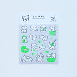 Seal stickers: White puppy, blue, green, 2-sheet set