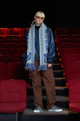 GOTHIC LOGO MUFFLER / BLUE&GREY
