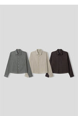 [Unisex] リネンクロップチェックシャツ ver.2(3color)