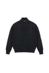 Cable Knit Zip Cardigan