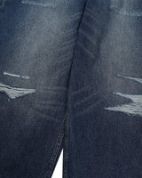 Part Blue Wash Distressed Denim