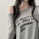 アリングレタリングショルダー長袖Tシャツ