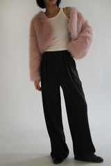 Crop fur jacket