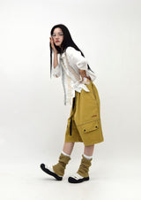 (UNISEX)Belt-Free Bermuda Pants