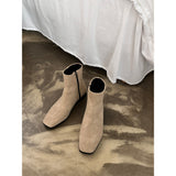 [HANDMADE] Suede square toe chelsea boots (3color)