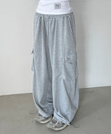 LARGIO CARGO WIDE SWEAT PANTS (3COLOR)