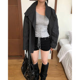 High-neck Short Trench Coat