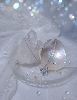 [(G)I-DLE Shuhua Necklace] ミスティックバタフラインレイヤードネックレス - Silver color