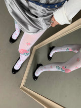 Pink rose white stockings