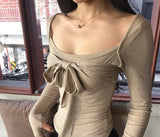 pore glam up ribbon square tee