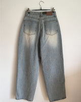light sand denim wide long pants