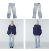 デジタルプリンティングストレートレッグジーンズ