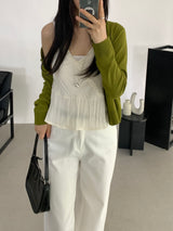Derin Frill Bustier Sleeveless Blouse