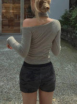 Linna Unbalanced Shoulder Scarf Long Sleeve