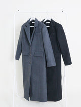 Stutch Solid Wool Long Coat (Lining Fleece-lined)