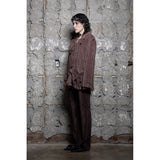V-WAIST FRINGE VELVET PANTS