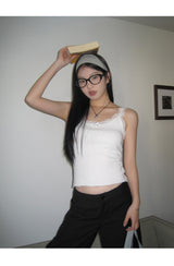 House lace white sleeveless top