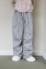 Dart pintuck wide pants